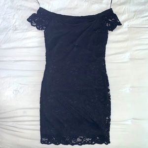 AMBIANCE Black Lace Off the Shoulder Dress (S) BRAND NEW w/o tags (NEVER worn)